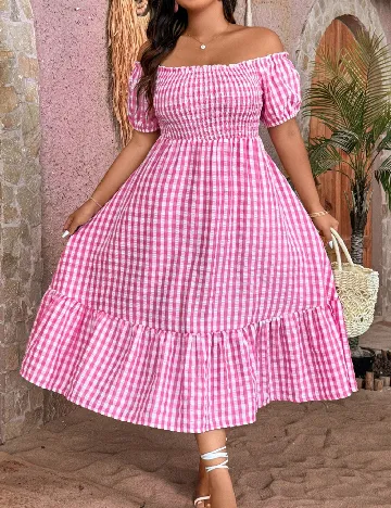 Rochie lunga SHEIN CURVE, roz Roz
