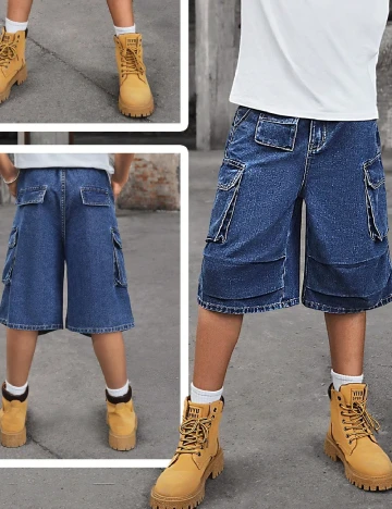 Pantaloni scurti Shein Kids, albastru