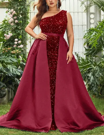 Rochie lunga Faeriesty Plus Size, rosu Rosu