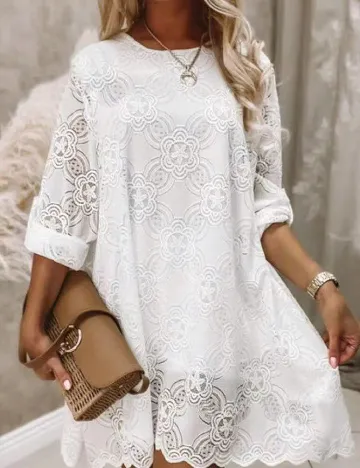 Rochie scurta SHEIN CURVE, alb Alb