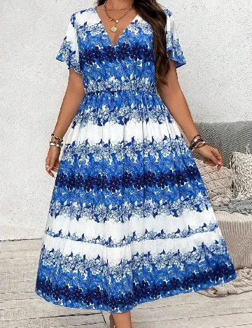 Rochie lunga SHEIN CURVE, albastru Albastru