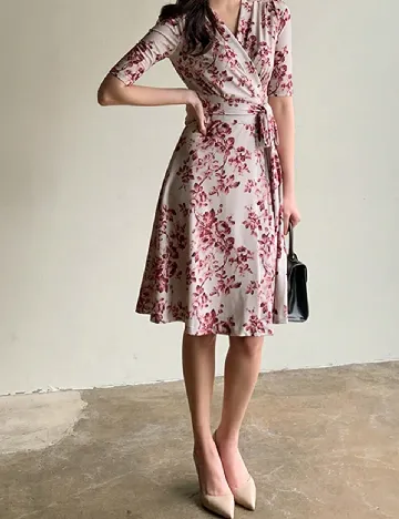 Rochie medie Dazy, floral Floral print