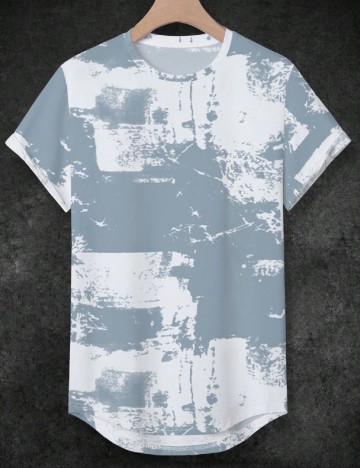 Tricou SHEIN, alb/albastru