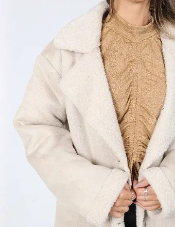 Palton Pull&Bear, bej Crem