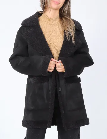 Palton Pull&Bear, negru Negru