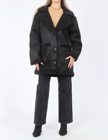 Palton Pull&Bear, negru Negru