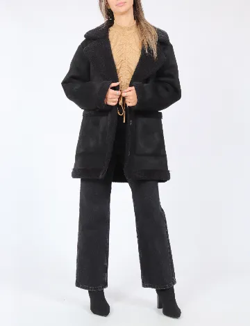 Palton Pull&Bear, negru Negru