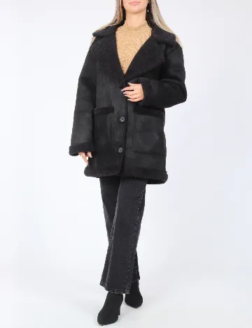 Palton Pull&Bear, negru Negru