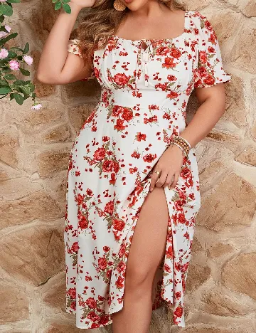Rochie medie SHEIN CURVE, floral Floral print