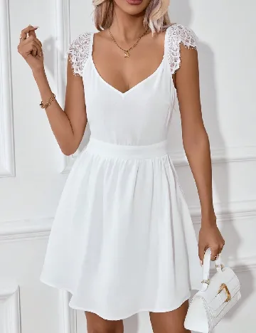 Rochie scurta SHEIN, alb Alb