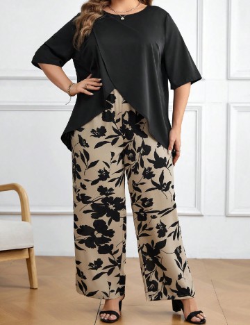 Compleu Emery Rose Curve, negru/crem