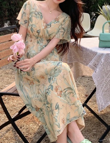 Rochie medie Dazy, crem