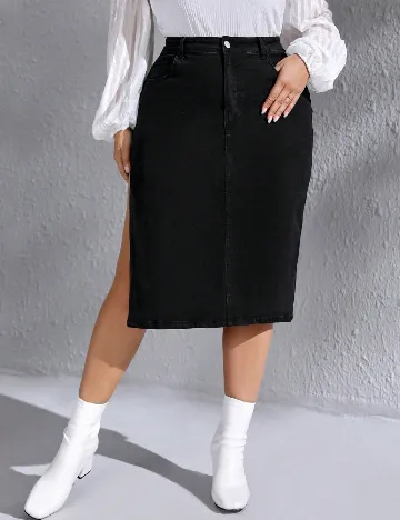 Fusta SHEIN CURVE, negru Negru