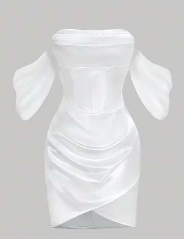 Rochie scurta SHEIN, alb Alb