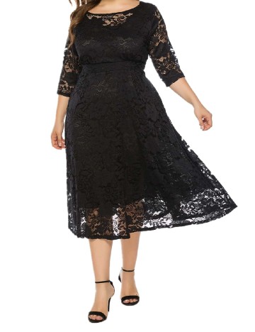 Rochie medie SHEIN CURVE, negru
