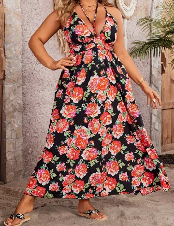 Rochie lunga SHEIN CURVE, floral Floral print
