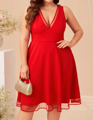 Rochie scurta SHEIN CURVE, rosu Rosu