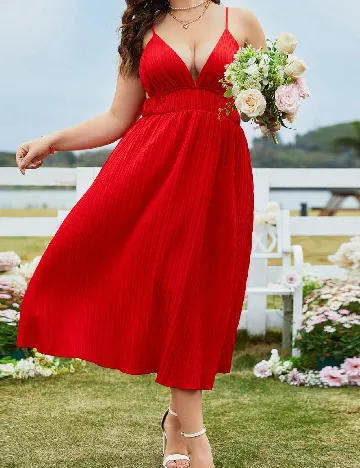 Rochie medie SHEIN CURVE, rosu Rosu