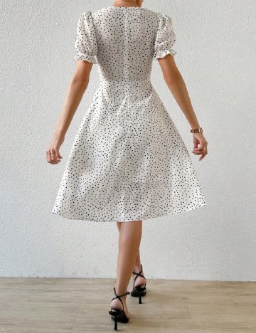 Rochie medie SHEIN, alb/negru