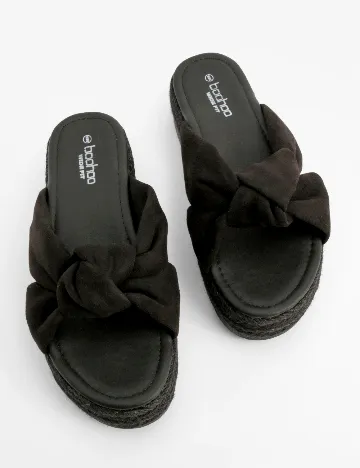 Slapi Boohoo, negru Negru