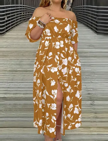 Rochie lunga SHEIN CURVE, caramiziu Maro