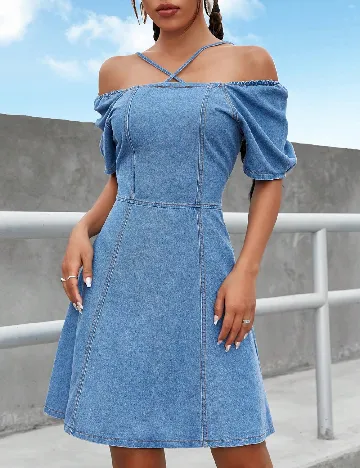 Rochie scurta SHEIN, albastru Albastru
