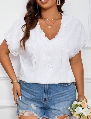 Bluza SHEIN CURVE, alb