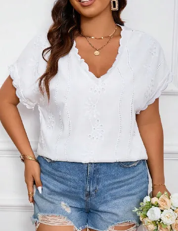 Bluza SHEIN CURVE, alb Alb