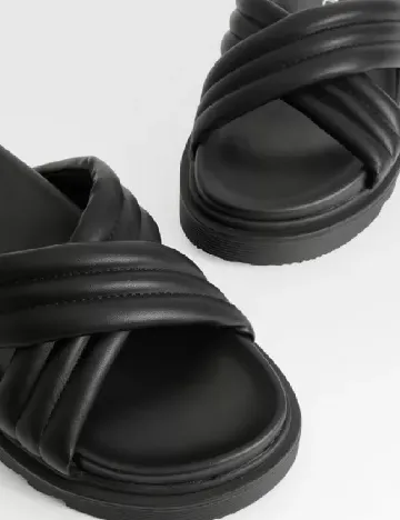 Slapi Boohoo, negru Negru