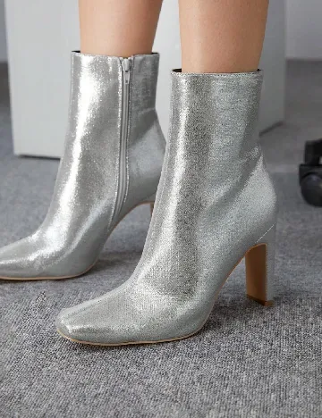 Botine SHEIN, argintiu Gri
