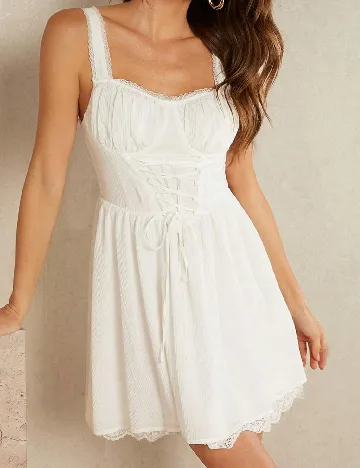 Rochie scurta SHEIN, alb Alb