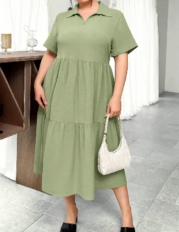 Rochie medie SHEIN CURVE, verde Verde