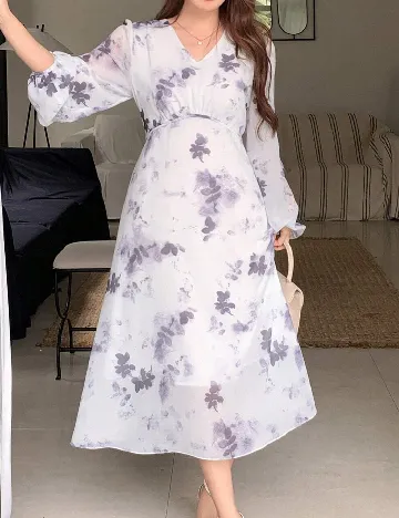 Rochie medie Dazy, alb Alb