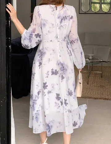 Rochie medie Dazy, alb Alb