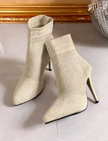 Botine SHEIN, bej Crem