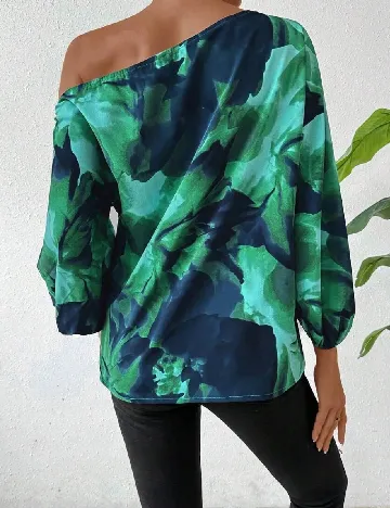 Bluza SHEIN, verde/albastru Verde