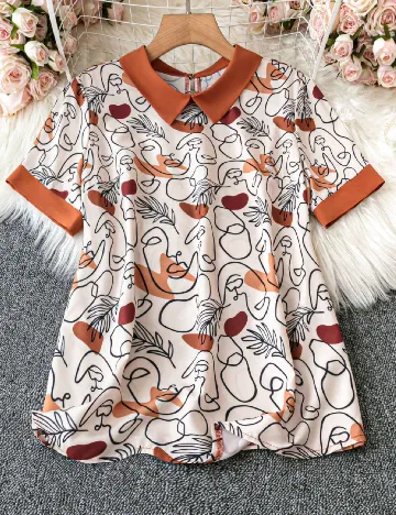 Tricou SHEIN CURVE, crem Crem