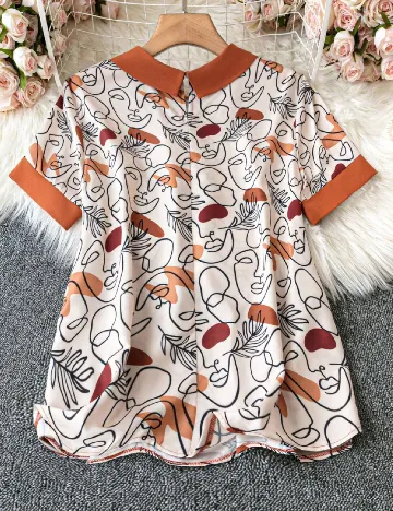 Tricou SHEIN CURVE, crem Crem