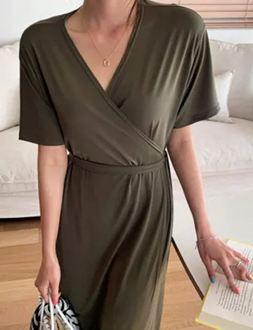 Rochie lunga Dazy, kaki Verde