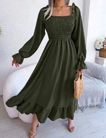 Rochie lunga SHEIN, verde Verde