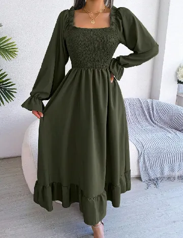 Rochie lunga SHEIN, verde Verde