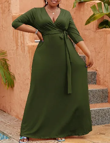 Rochie lunga SHEIN CURVE, verde Verde