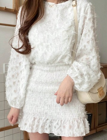 Rochie scurta Dazy, alb