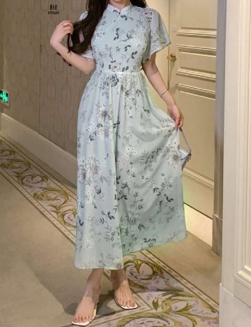 Rochie lunga Dazy, verde