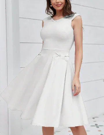 Rochie medie MUXXN, alb Alb