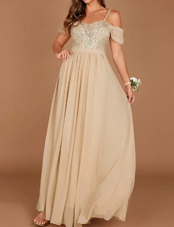 Rochie lunga SHEIN, crem Crem