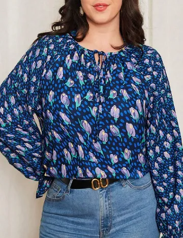 Bluza SHEIN CURVE, albastru Albastru