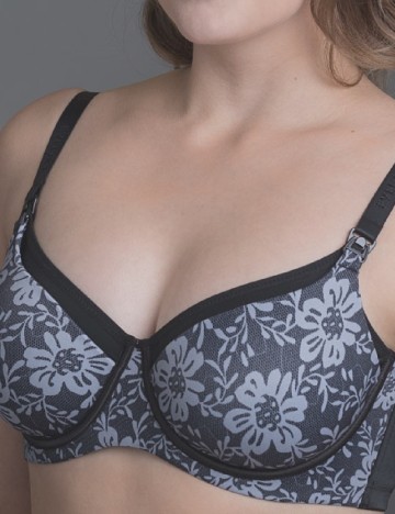 Sutien Evelace, gri/negru