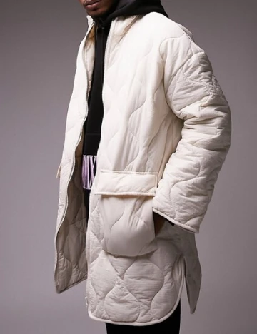 Geaca Topman, ecru Alb