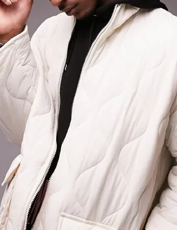 Geaca Topman, ecru Alb